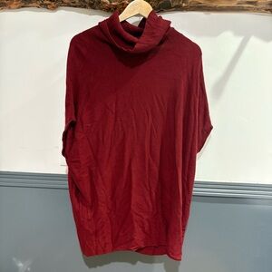 Joan Vass Maroon Poncho Sweater